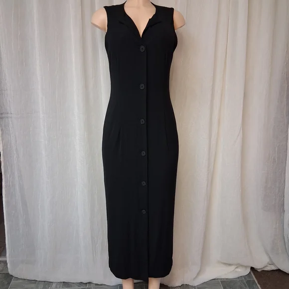 Banana Republic Black Button-Down Maxi Dress Women Suze 8 - Picture 1 of 16